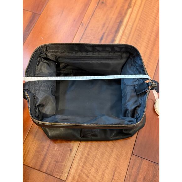 Fossil Black Leather Toiletry Shave Kit Bag Men’s - Picture 4 of 7
